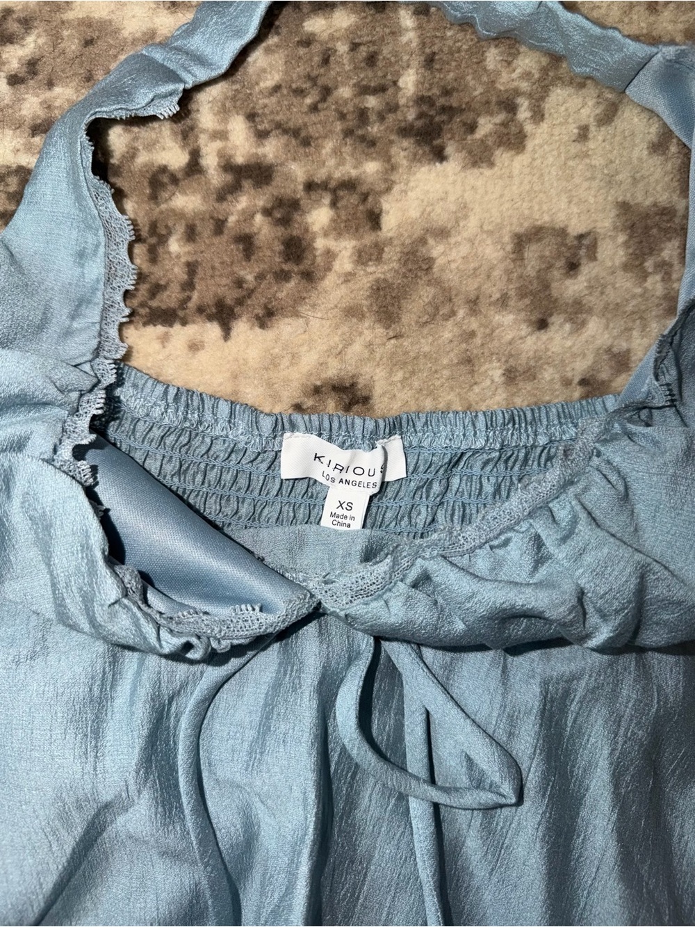 Light Blue Halter Ruffle Front Top - Picture 3 of 3